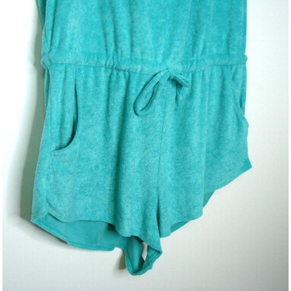 Forever 21 + Hooded V-Neck Romper Shorts Womens 2X Sleeveless Terry Cloth One Pc - Picture 3 of 9